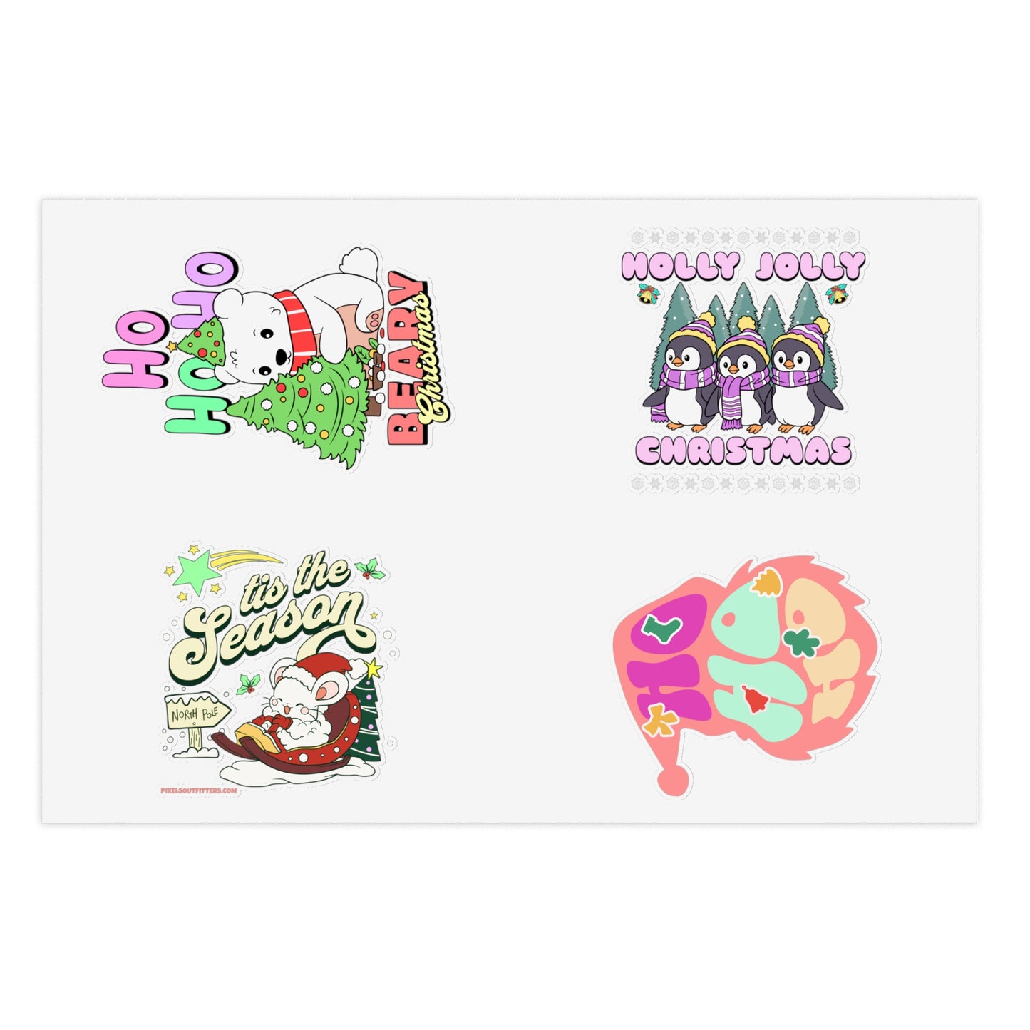 JOLLY HOLLY CHRISTMAS STICKERS