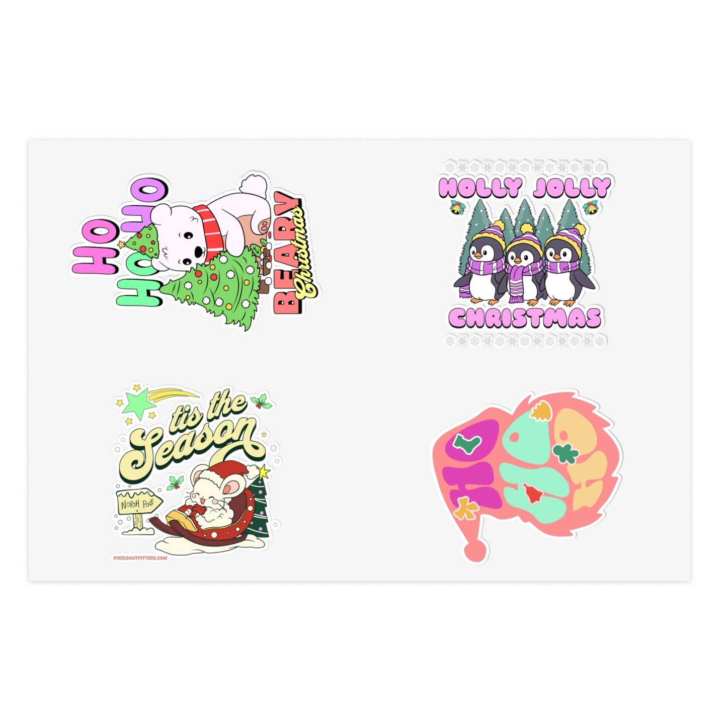 JOLLY HOLLY CHRISTMAS STICKERS