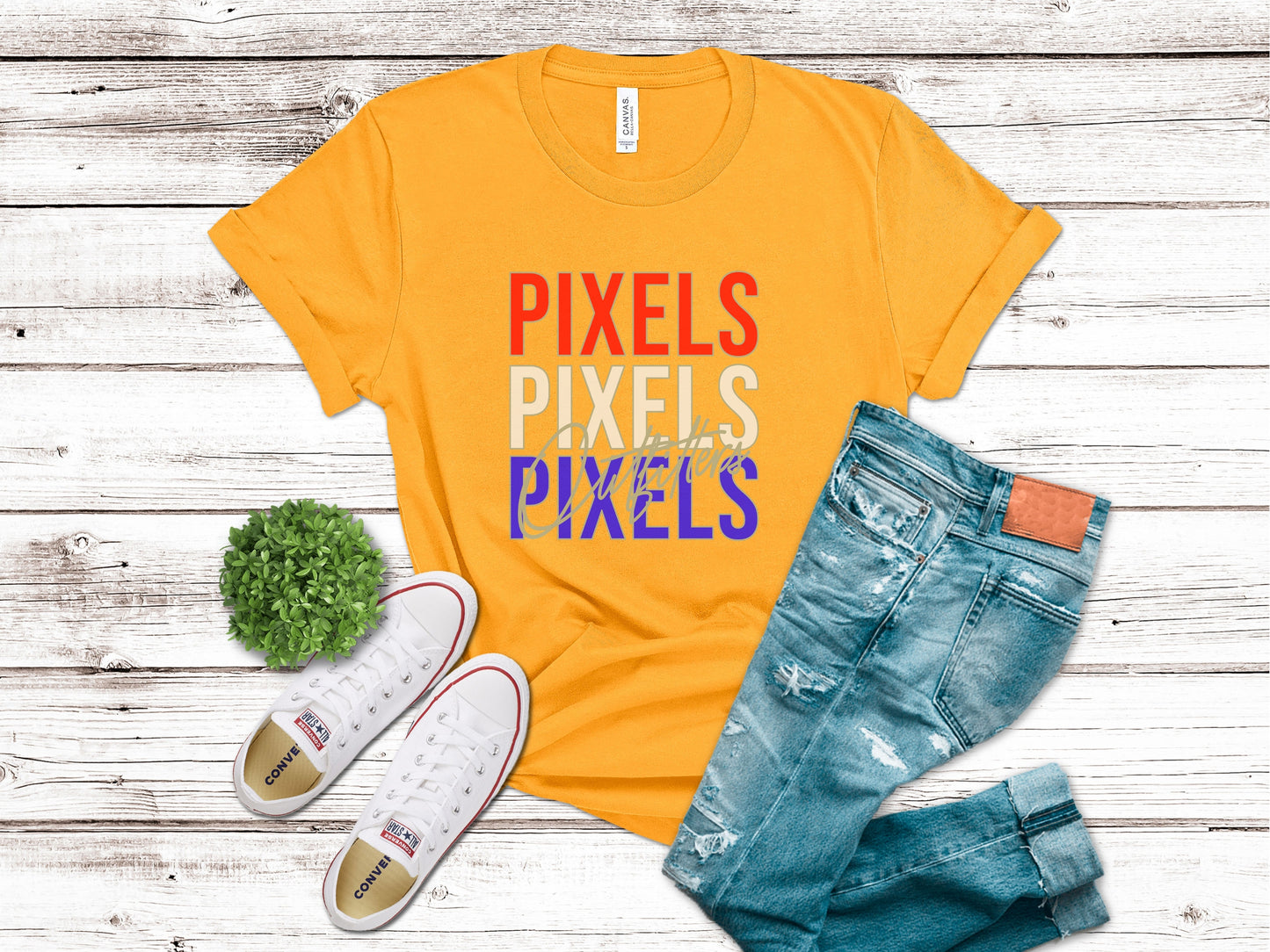 RED WHITE & BLUE PIXELS OUTFITTERS