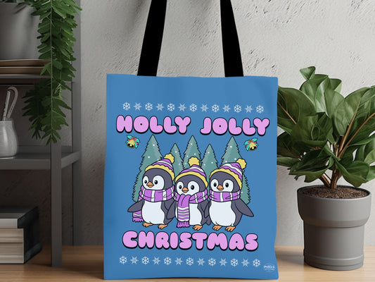 HOLLY JOLLY PENGUINS TOTE